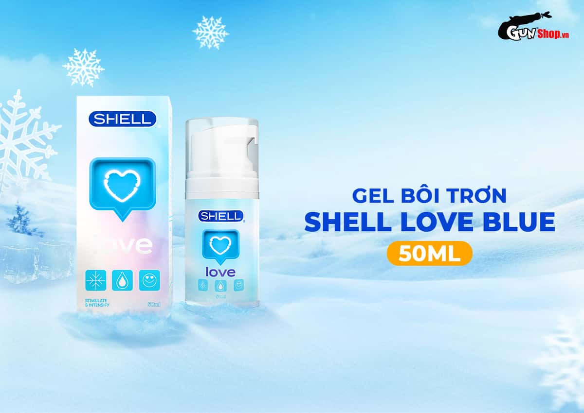 Gel bôi trơn tăng khoái cảm Shell Love Blue bổ sung tinh chất bạc hà mát lạnh