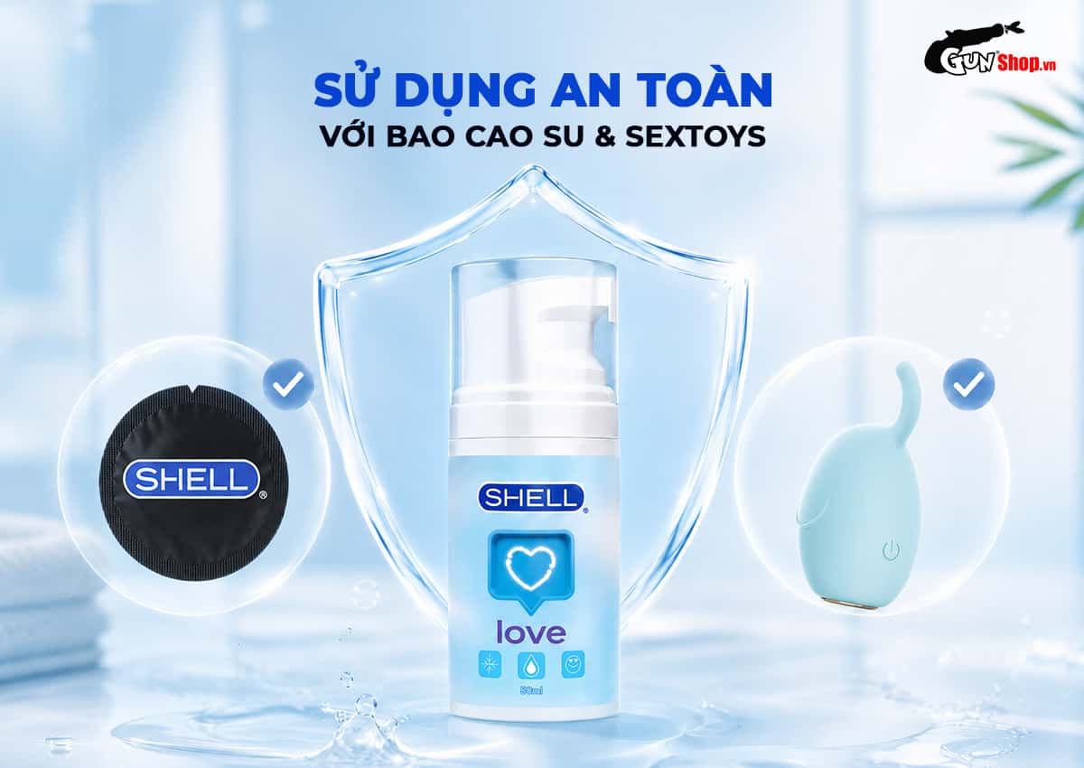 Shell Love Blue sử dụng an toàn với bao cao su và sextoys
