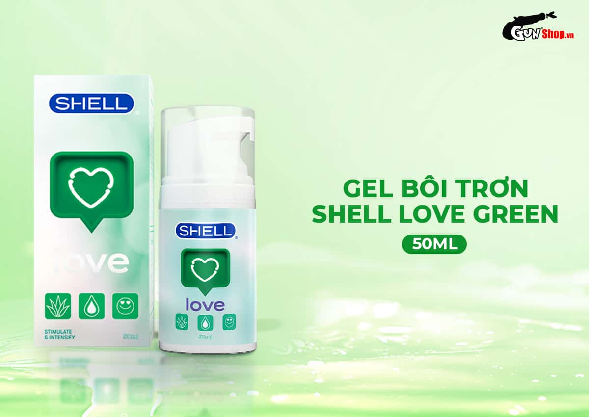 Gel bôi trơn tăng khoái cảm Shell Love Green với lô hội dưỡng ẩm, duy trì độ ẩm mượt mà