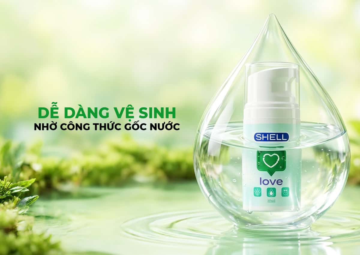 Shell Love Green dễ dàng vệ sinh sạch sẽ sau khi sử dụng