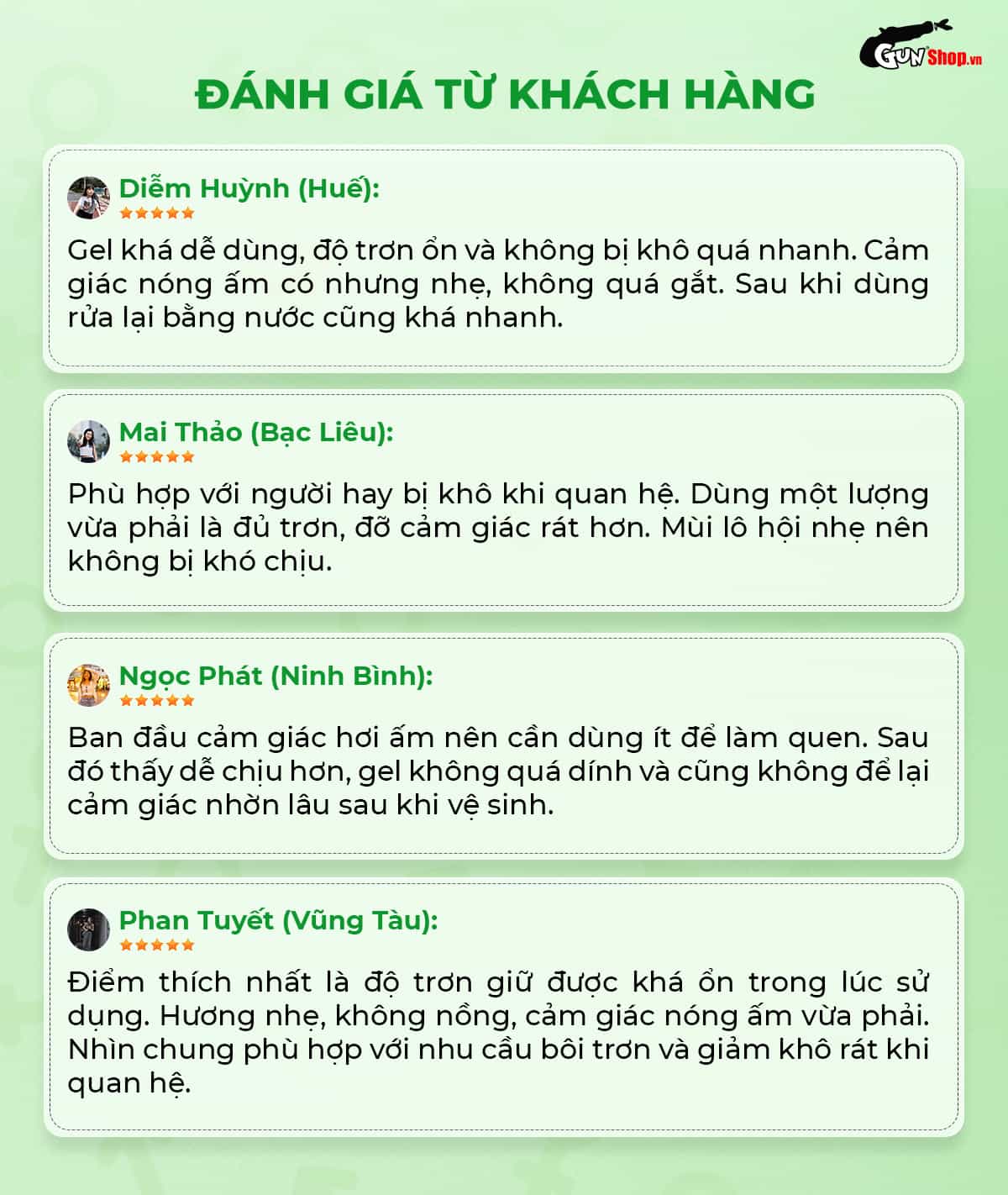 Review đánh giá gel bôi trơn tăng khoái cảm Shell Love Green từ người dùng