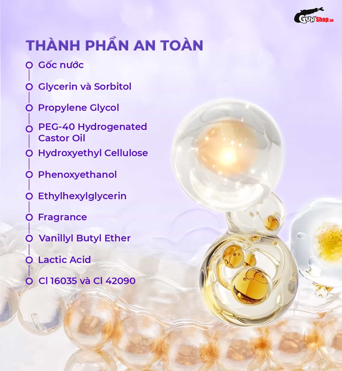 Gel bôi trơn gốc nước Shell Love Purple lành tính và an toàn
