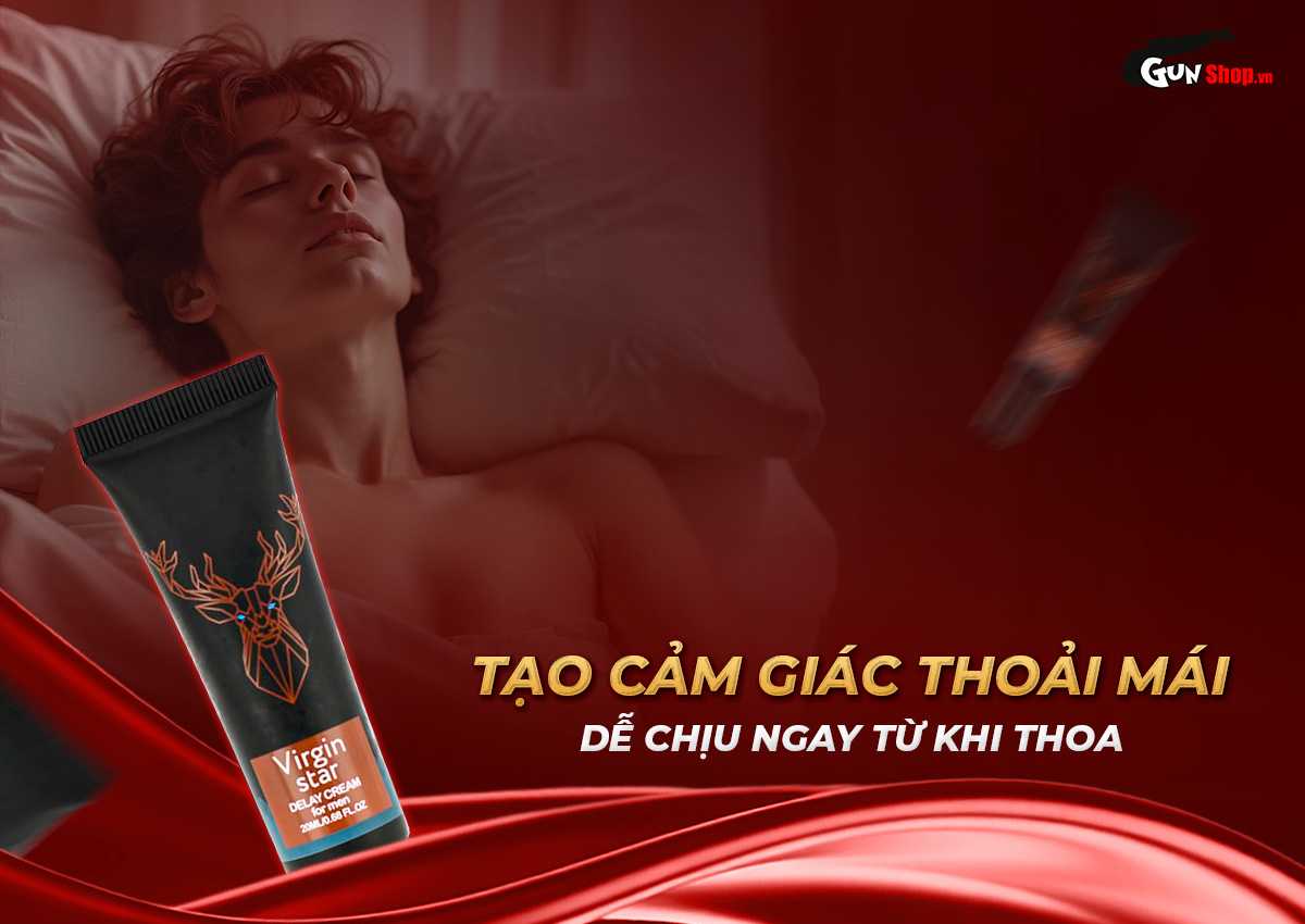 Gel bôi trơn Virgin Star Power+ Delay Cream for men chính hãng tại Gunshop