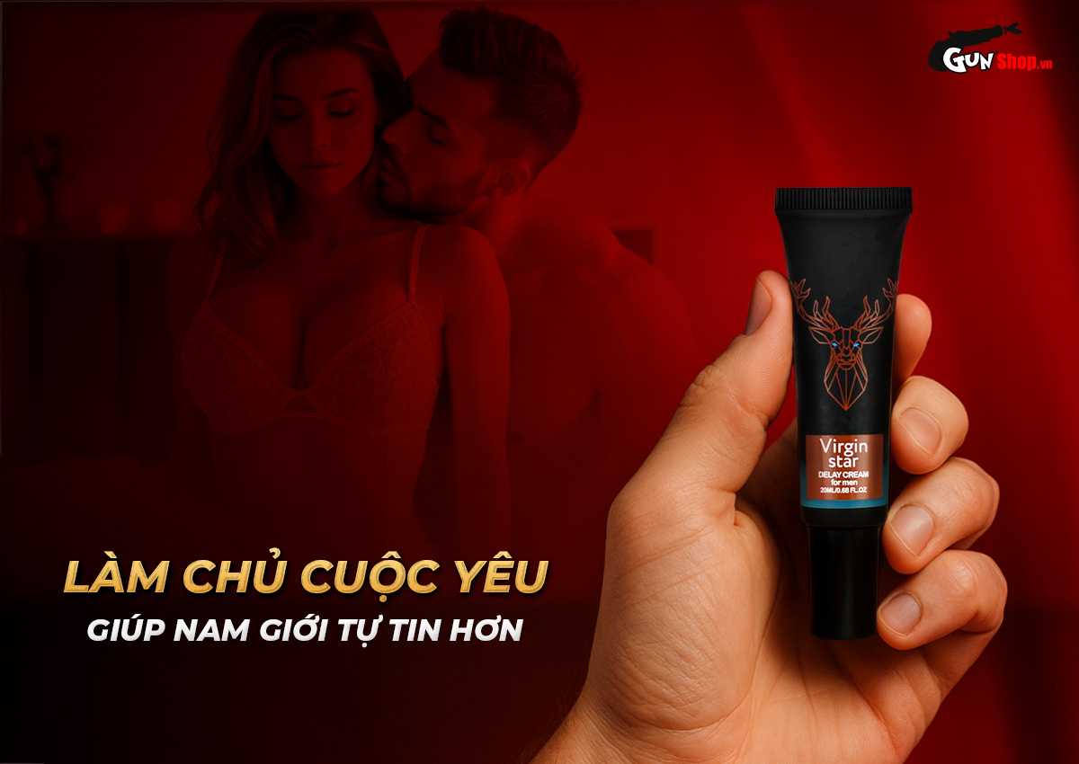 Gel bôi trơn Virgin Star Power+ Delay Cream for men chính hãng tại Gunshop
