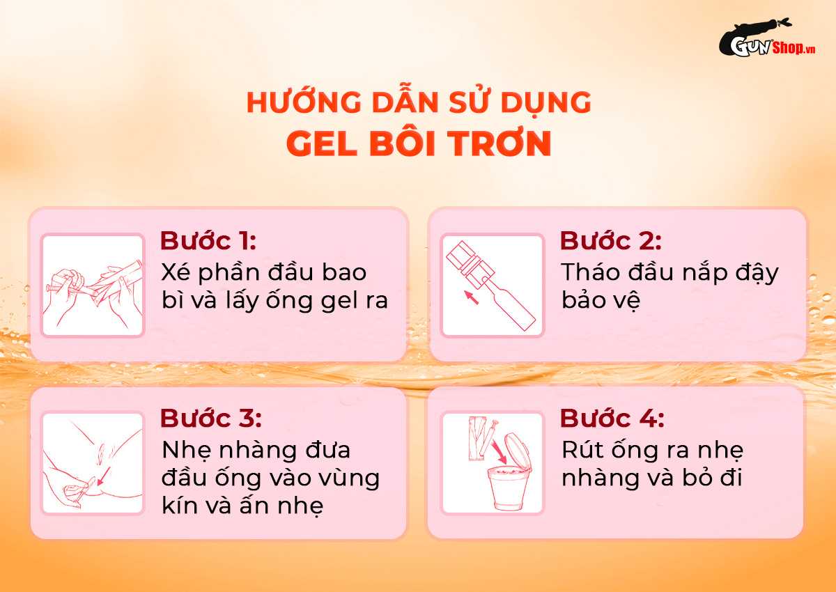 Hướng dẫn cách sử dụng gel bôi trơn ống bơm Joker màu vàng