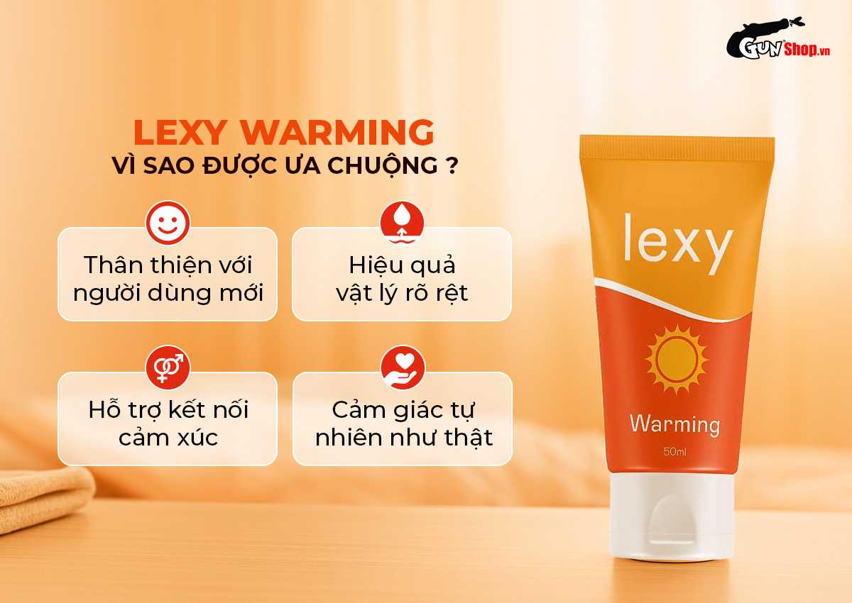 Gel bôi trơn ấm nóng Lexy Warming chính hãng tại Gunshop