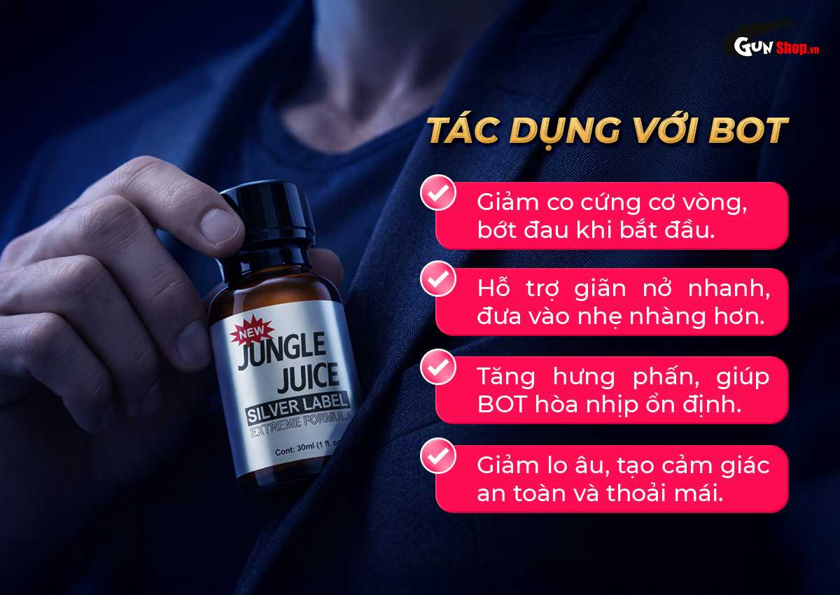 Chai hít Popper Jungle Juice Silver Label chính hãng tại Gunshop
