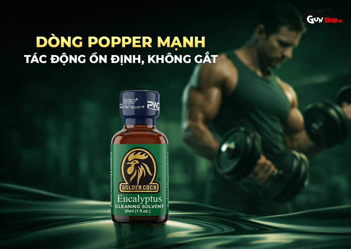 Chai hít Popper Golden Cock Eucalyptus - Chai 30ml chính hãng tại Gunshop