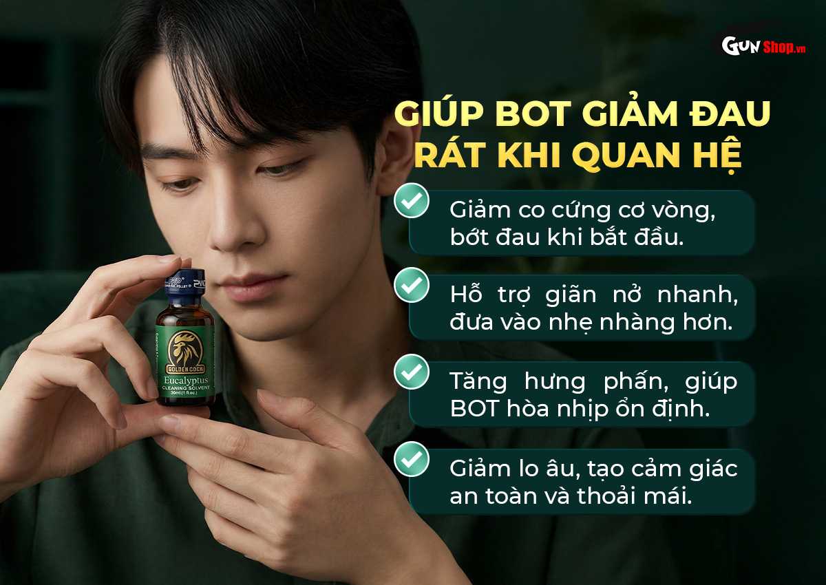 Chai hít Popper Golden Cock Eucalyptus - Chai 30ml chính hãng tại Gunshop