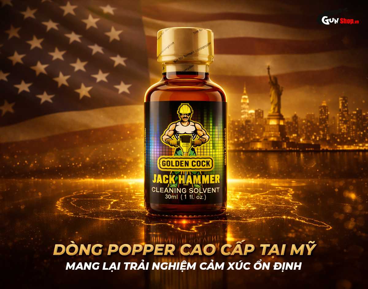 Chai hít Popper Golden Cock Jack Hammer chính hãng tại Gunshop