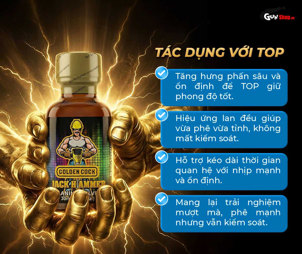 Chai hít Popper Golden Cock Jack Hammer chính hãng tại Gunshop