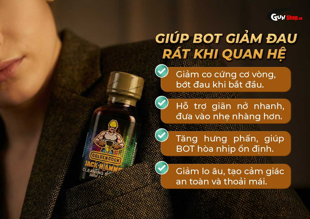 Chai hít Popper Golden Cock Jack Hammer chính hãng tại Gunshop