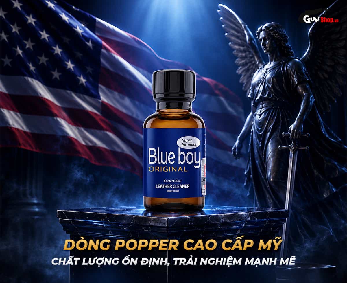 Chai hít Popper Blue Boy 30ml chính hãng PWD USA cao cấp tại Gunshop