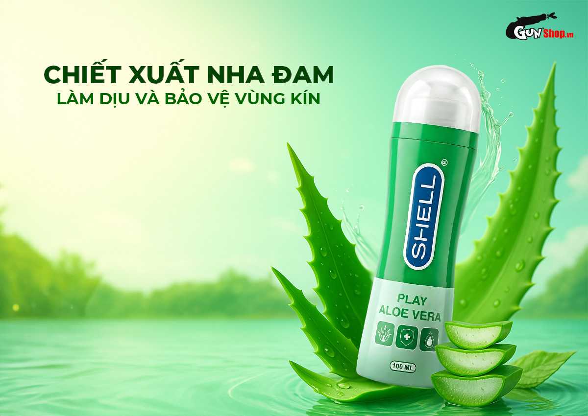 Gel bôi trơn tinh chất lô hội Shell Play Aloe Vera chính hãng tại Gunshop