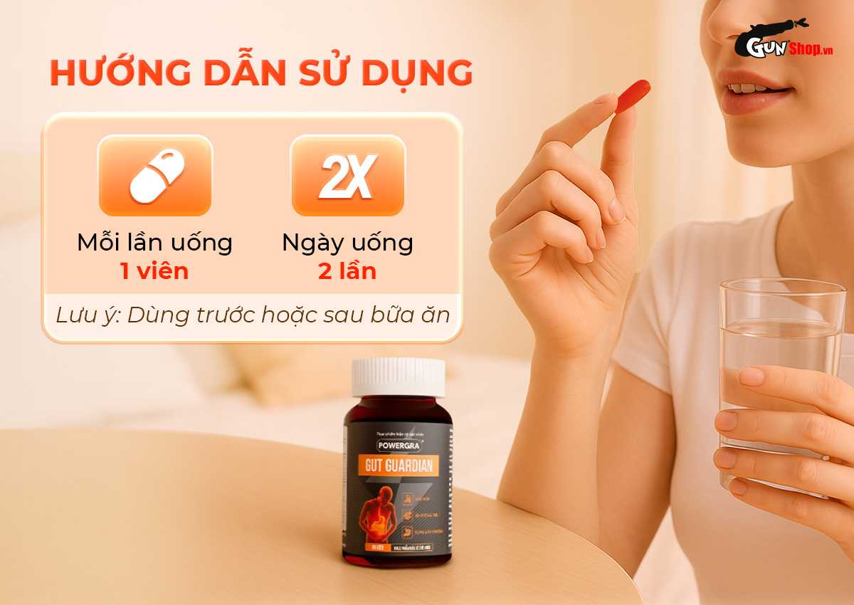 Hướng dẫn cách sử dụng thực phẩm chức năng Powergra Gut Guardian