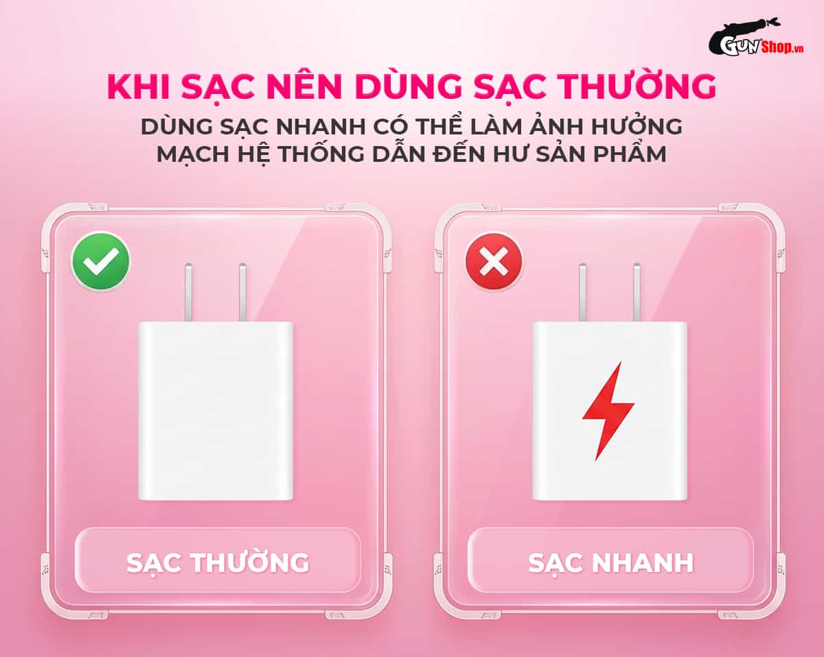 Lưu ý khi sạc máy rung gắn quần lót Galaku Whale