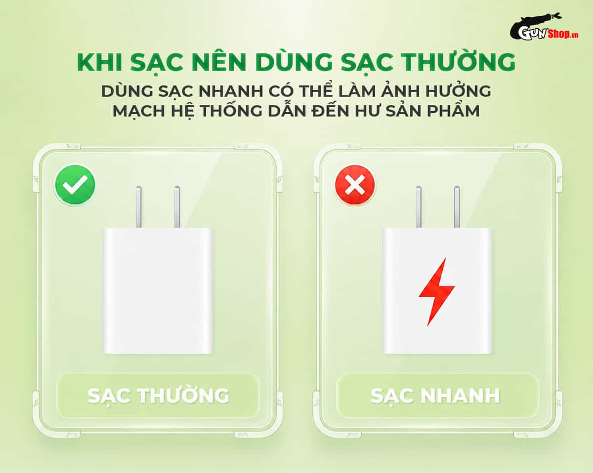 Lưu ý khi sạc trứng rung Galaku Jenny Green