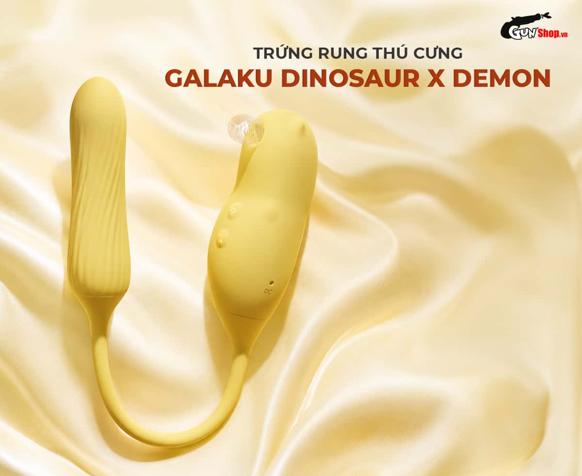 Trứng rung thú cưng Galaku Dinosaur x Demon với 2 đầu rung riêng biệt