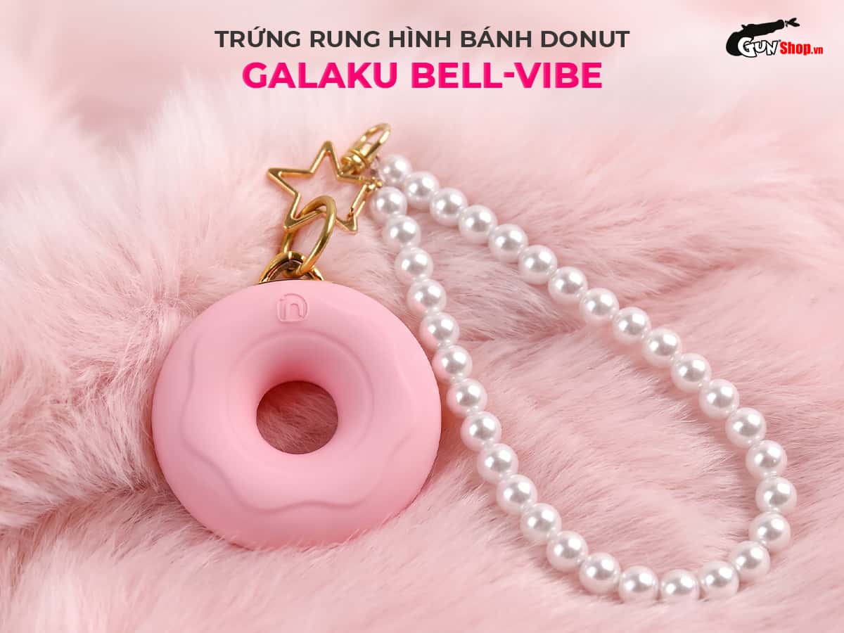Trứng rung hình bánh donut Galaku Bell-Vibe nhỏ gọn, đáng yêu làm móc khóa ngụy trang