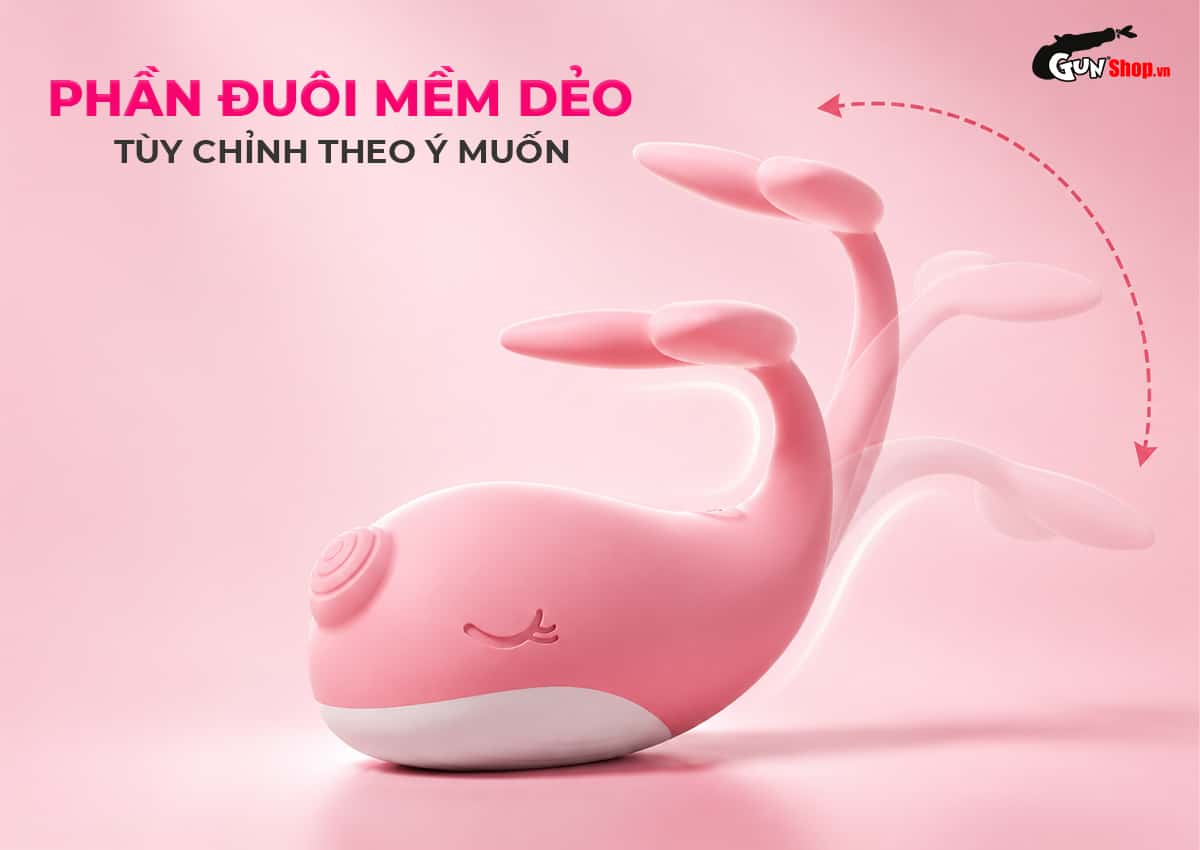 Galaku Whale Mini với phần đuôi mềm dẻo khi rung được cộng hưởng rung động kích thích