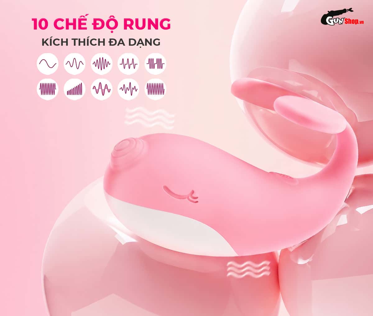 Galaku Whale Mini với 10 chế độ rung mạnh mẽ