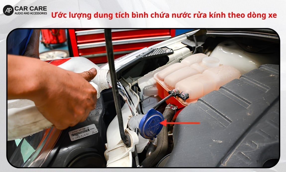 Ước lượng dung tích bình chứa nước rửa kính theo dòng xe
