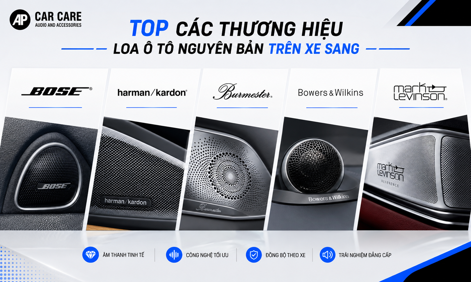 Top các thương hiệu loa ô tô nguyên bản (OEM) trên xe sang