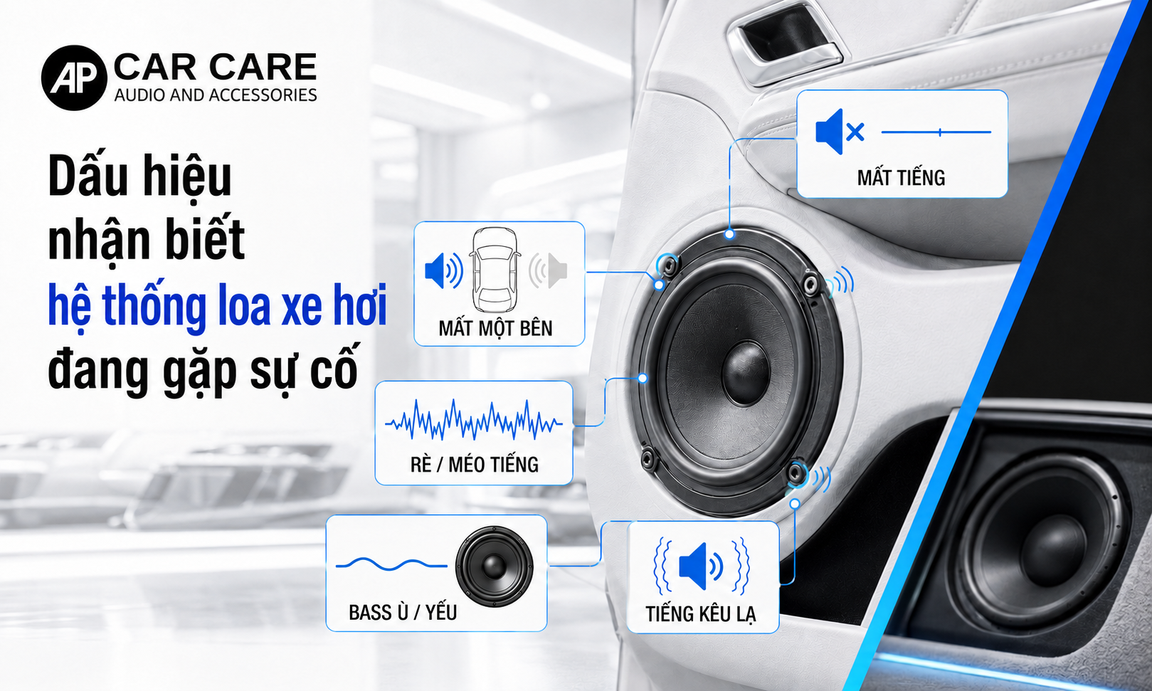 Dấu hiệu nhận biết hệ thống loa xe hơi đang bị mất tiếng