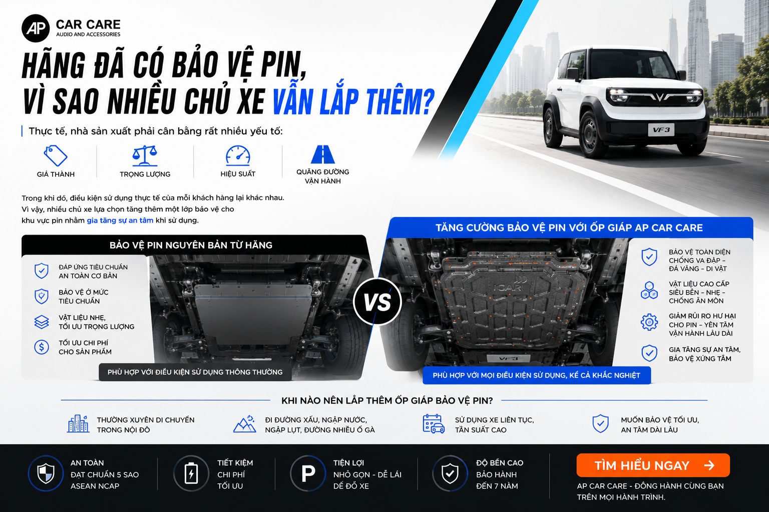 Hãng đã có bảo vệ pin, vì sao nhiều chủ xe vẫn lắp thêm