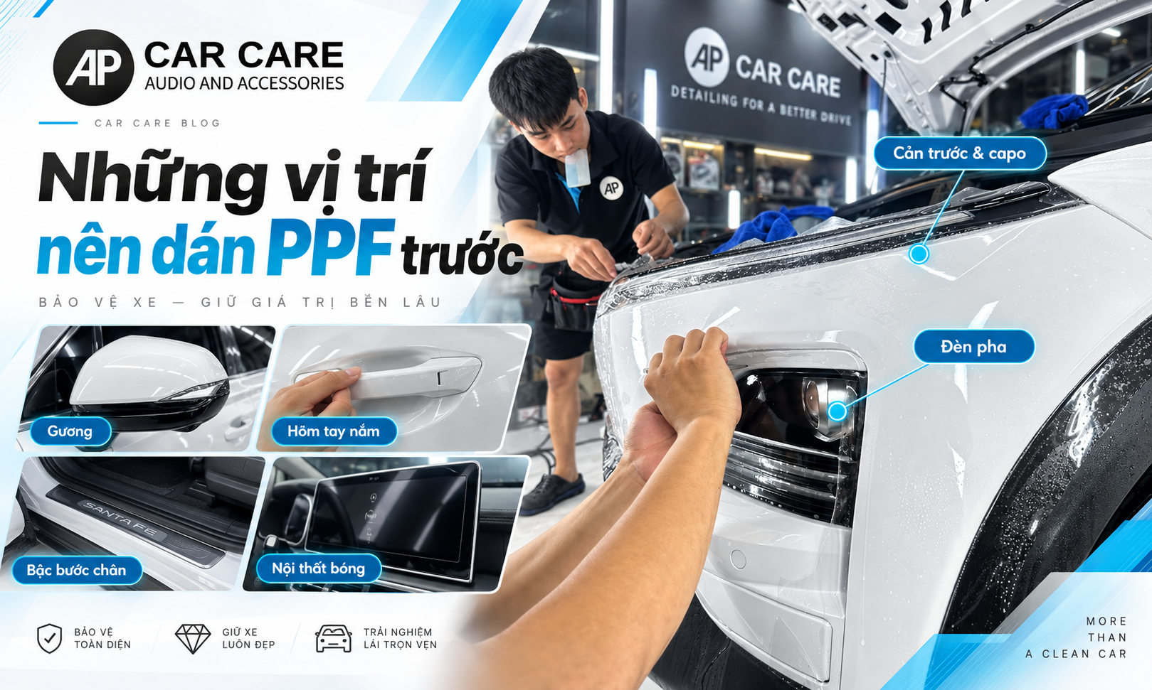Những vị trí dễ trầy nhất trên xe nên ưu tiên dán PPF trước