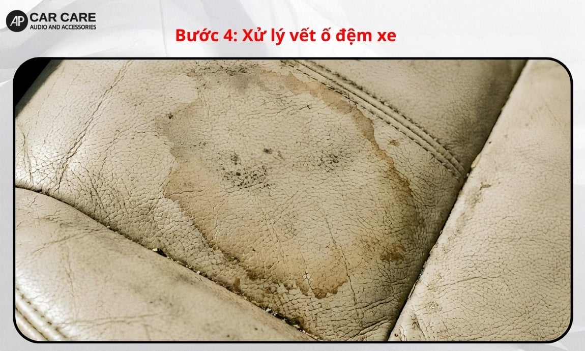 Bước 4: Xử lý vết ố đệm xe&nbsp;ô tô
