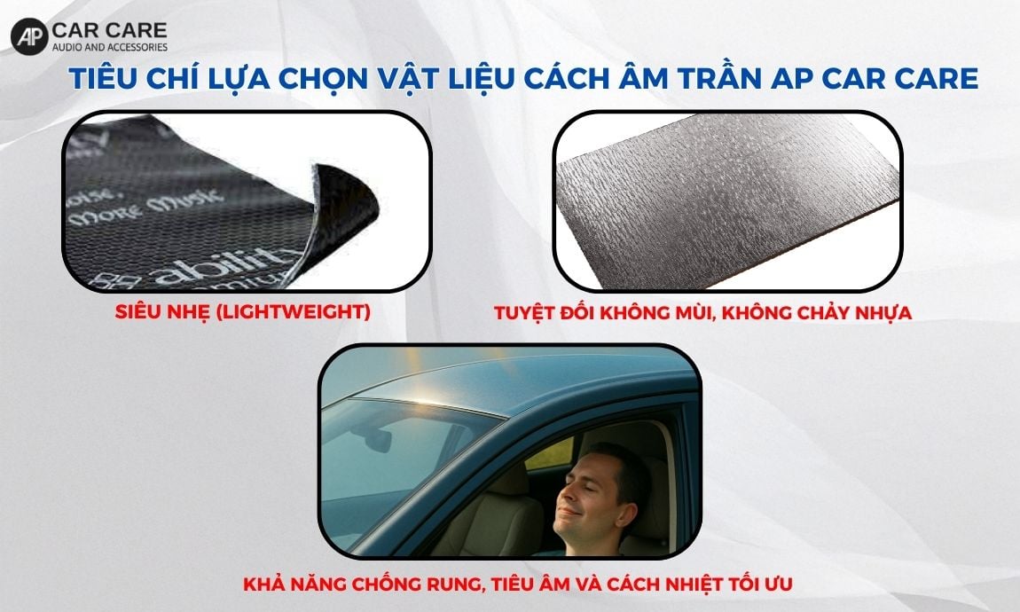 Tiêu chí lựa chọn vật liệu cách âm trần AP Car Care