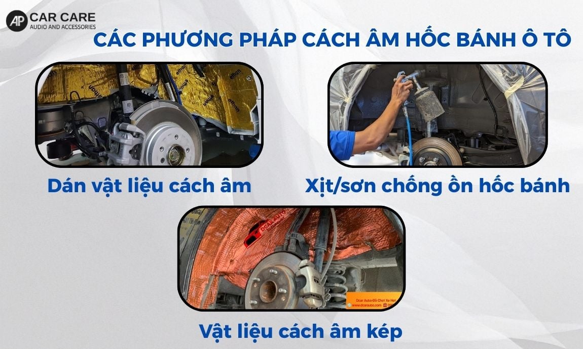 Các phương pháp cách âm hốc bánh ô tô phổ biến hiện nay