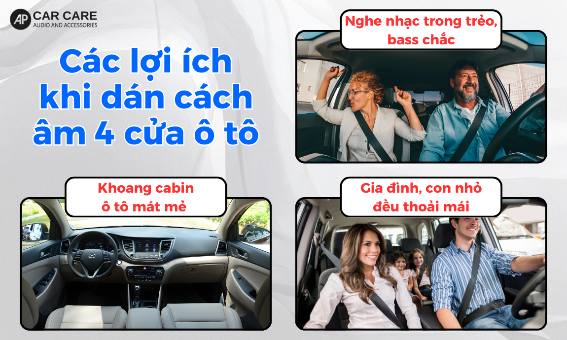 Các lợi ích khi dán cách âm 4 cửa ô tô