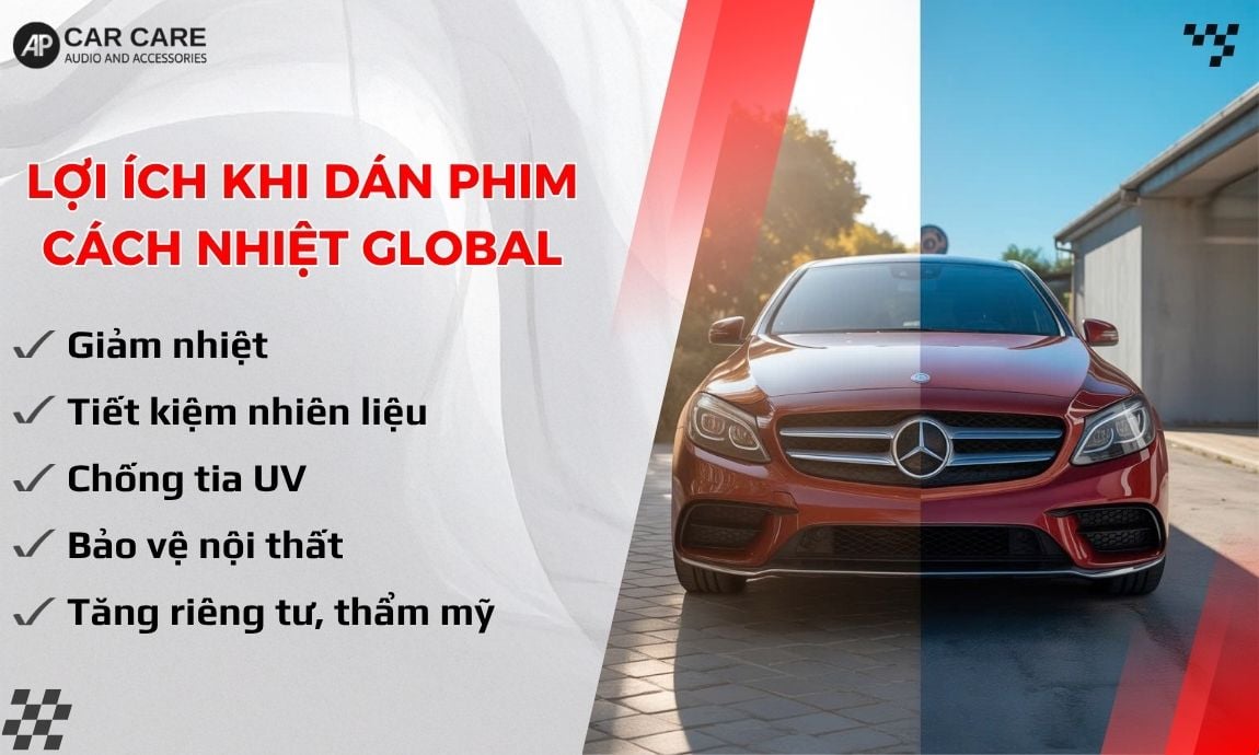 Dán phim cách nhiệt Global mang lại nhiều lợi ích