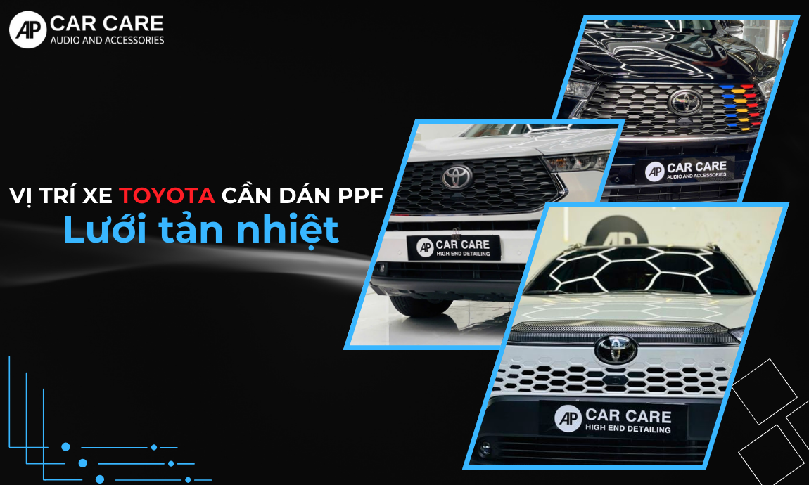 Khu vực ngoại thất xe Toyota phải dán PPF