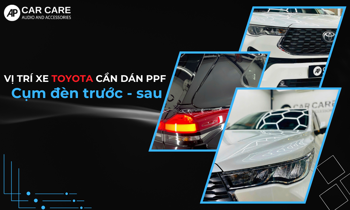 Khu vực ngoại thất xe Toyota phải dán PPF