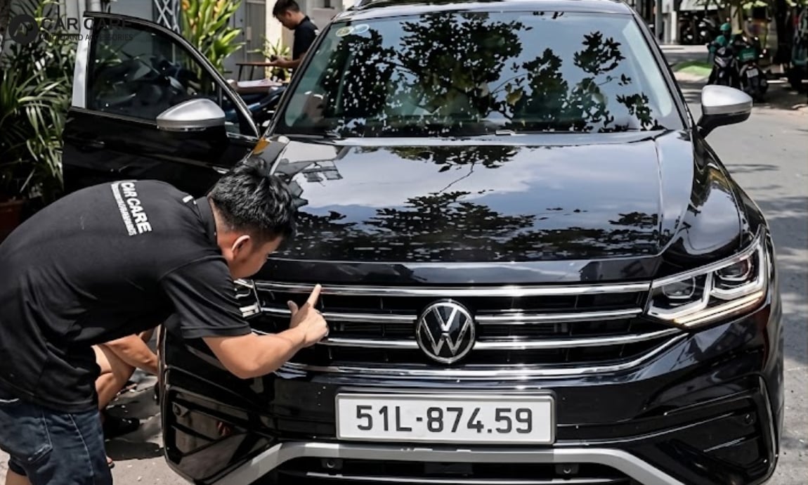Hình ảnh thực tế dán PPF ô tô Volkswagen tại AP Car Care