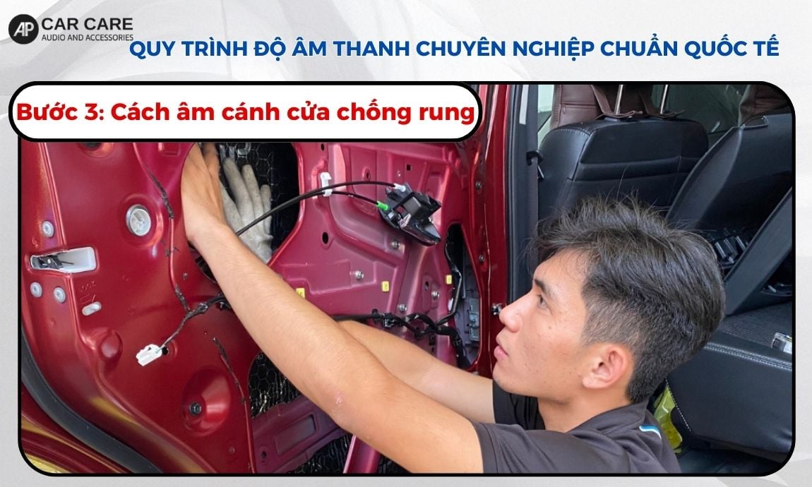 Bước 3: Cách âm cánh cửa chống rung