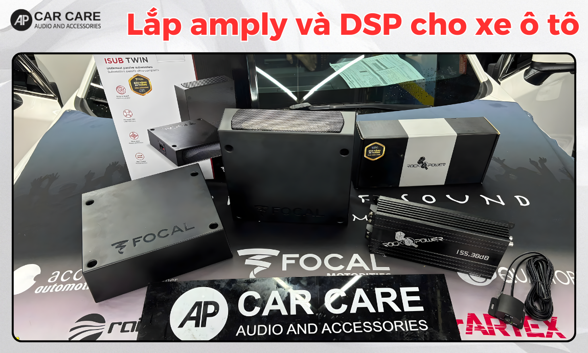 Lắp amply và dsp cho xe ô tô