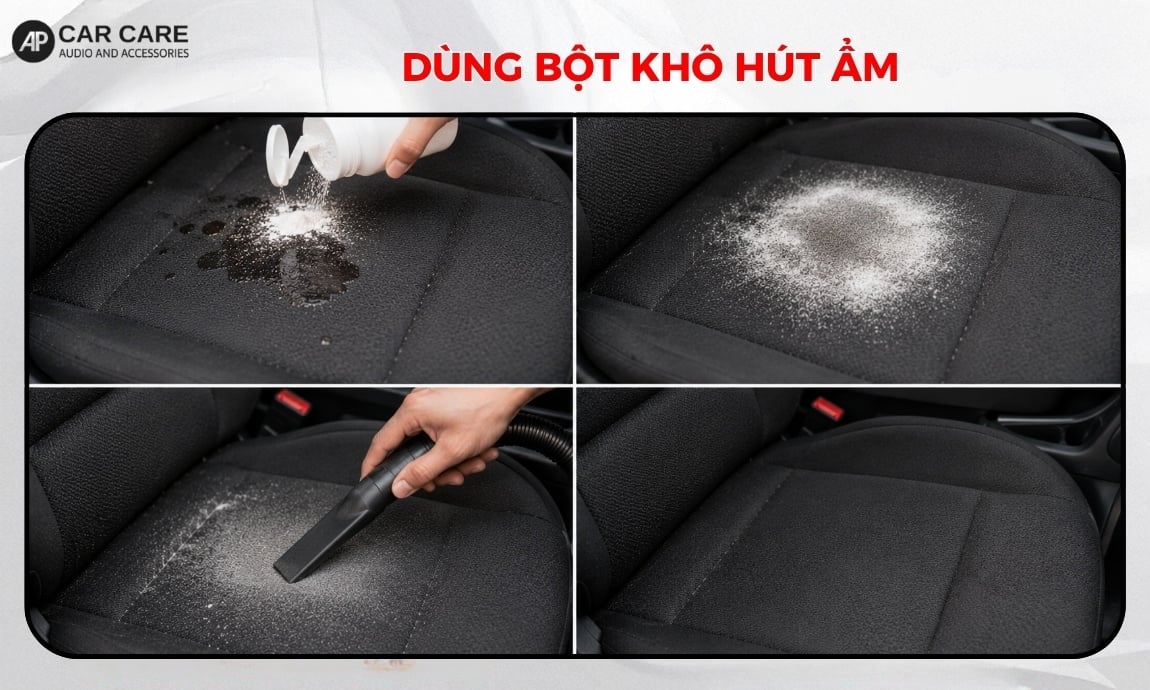 Dùng bột khô hút ẩm