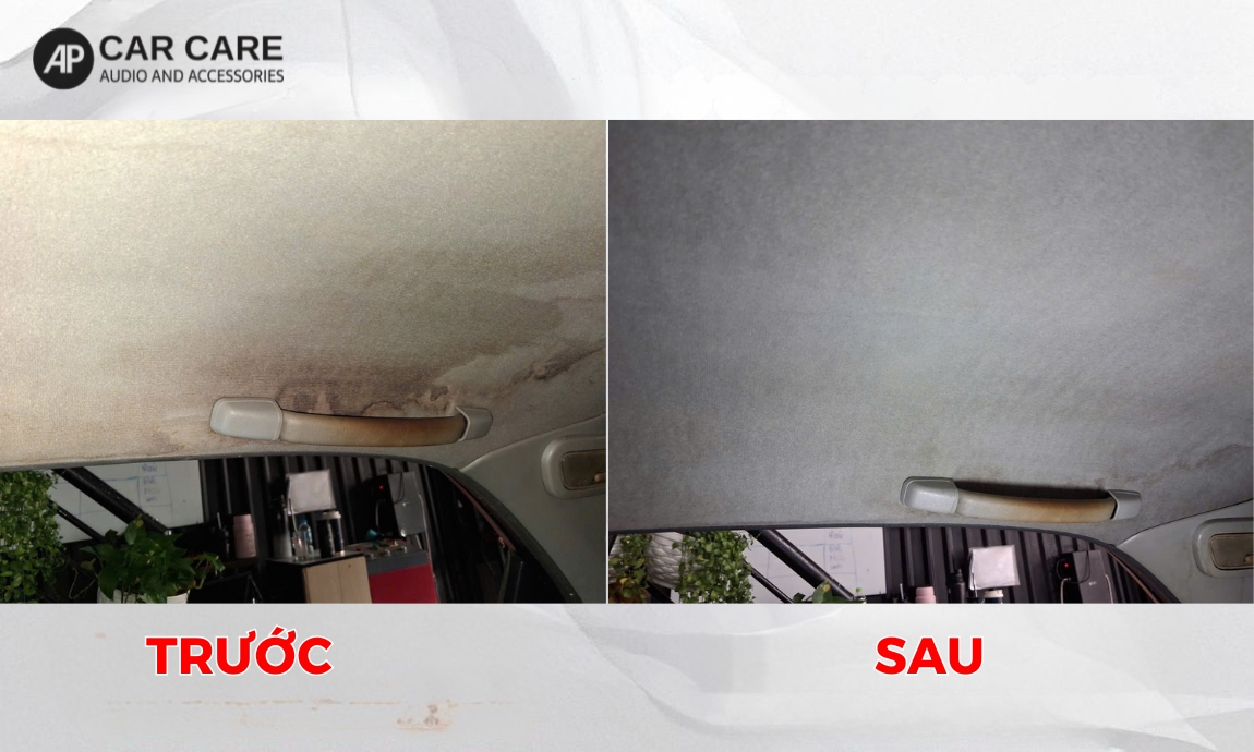 Hình ảnh thực tế trước và sau khi vệ sinh nội thất ô tô tại Ap Car Care