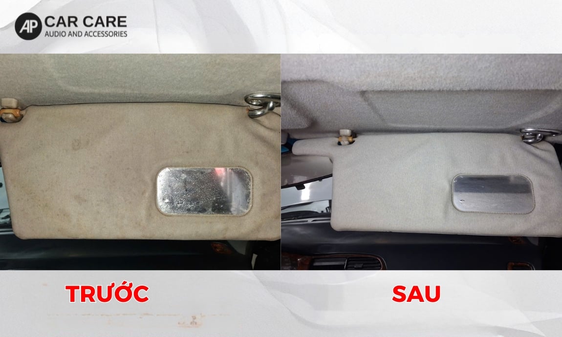 Hình ảnh thực tế trước và sau khi vệ sinh nội thất ô tô tại Ap Car Care
