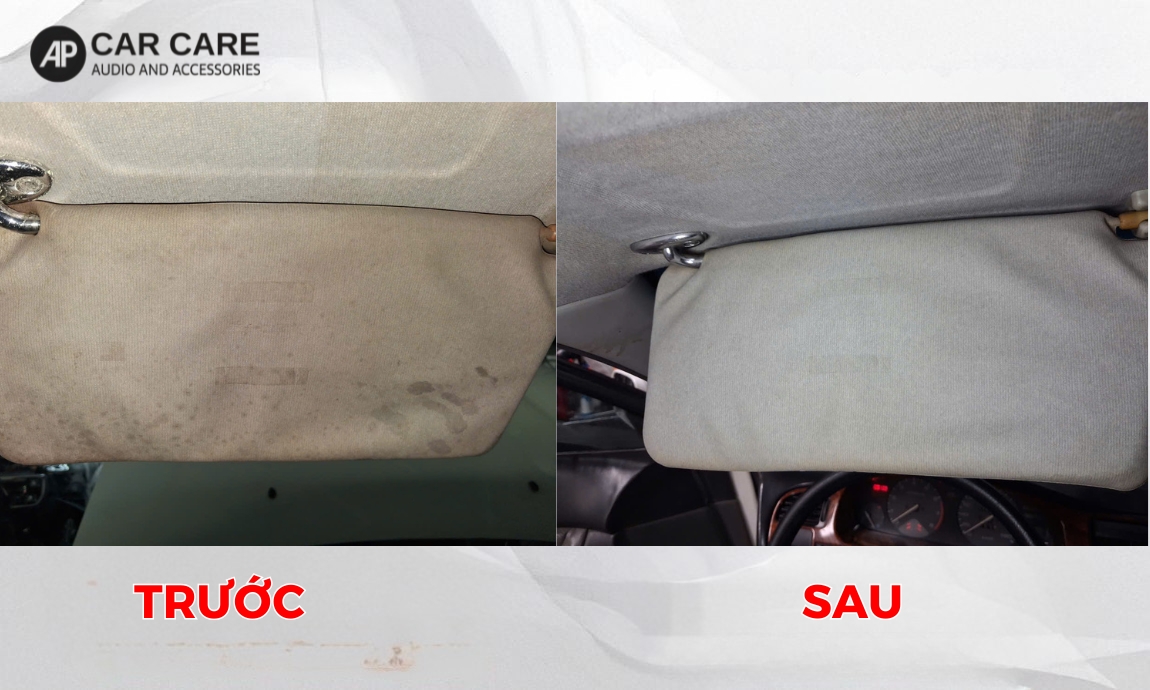 Hình ảnh thực tế trước và sau khi vệ sinh nội thất ô tô tại Ap Car Care