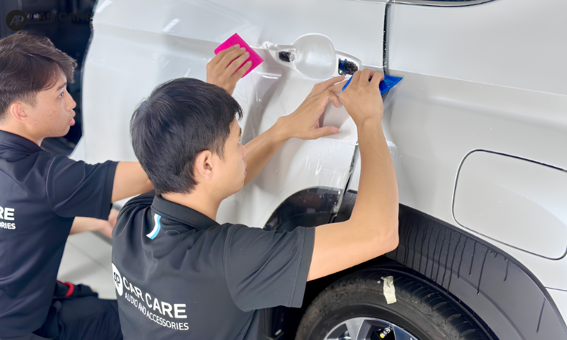 Hình ảnh dán PPF ô tô&nbsp;Mitsubishi tại AP Car Care