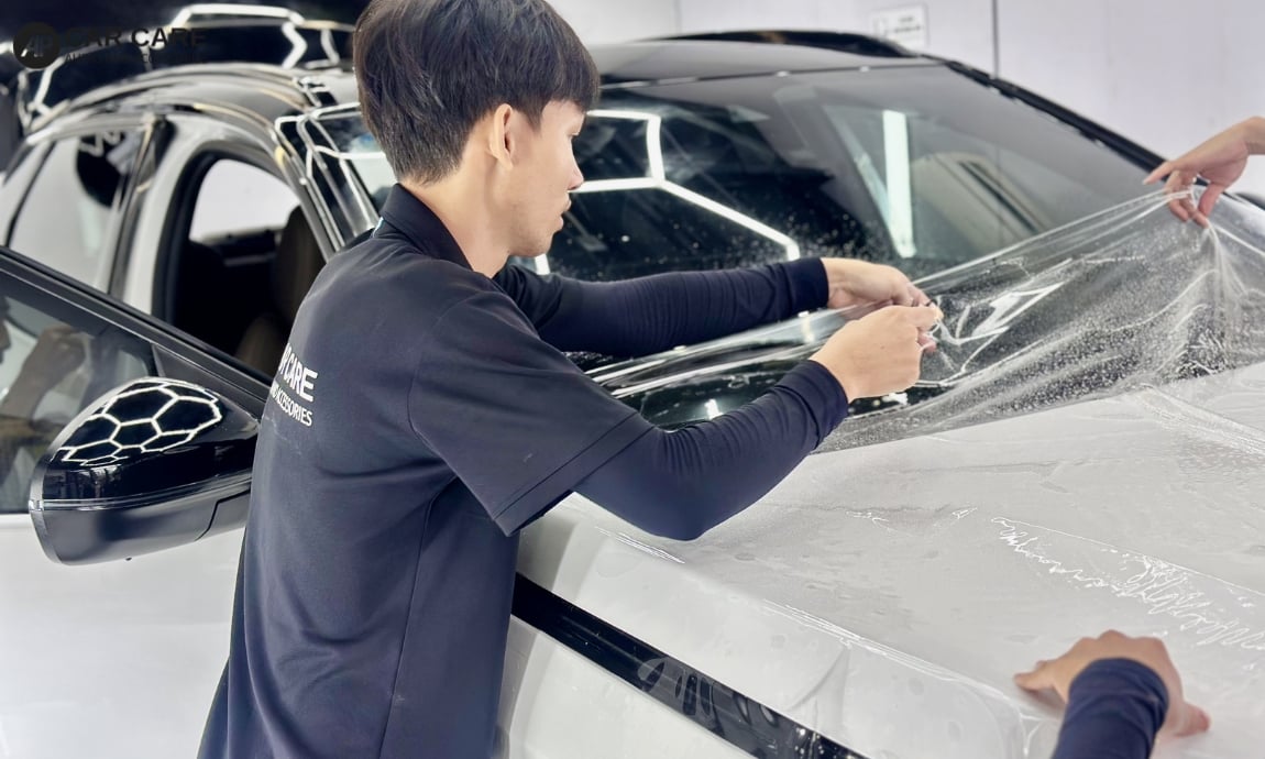 Hình ảnh dán PPF ô tô Peugeot tại AP Car Care