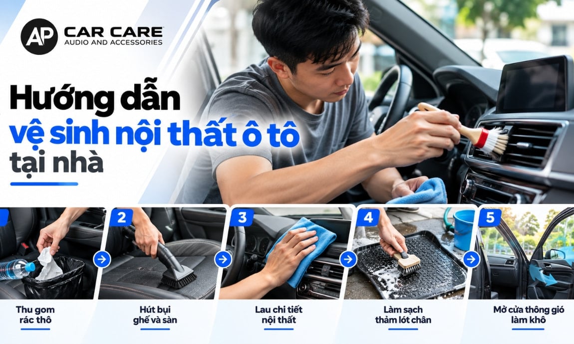 C&aacute;ch vệ sinh nội thất &ocirc; t&ocirc; an to&agrave;n khi tự l&agrave;m tại nh&agrave;
