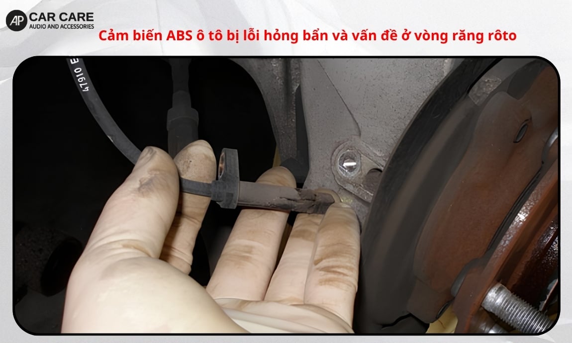Cảm biến ABS ô tô bị lỗi hỏng bẩn và vấn đề ở vòng răng rôto