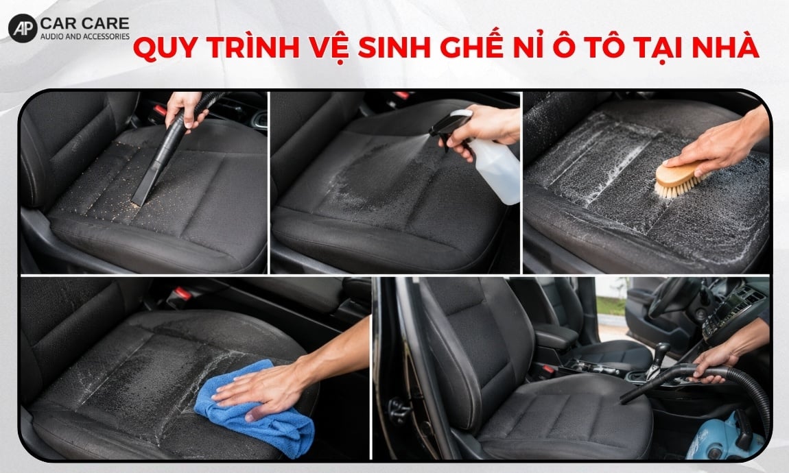 Quy trình vệ sinh ghế nỉ ô tô chuyên nghiệp tại nhà
