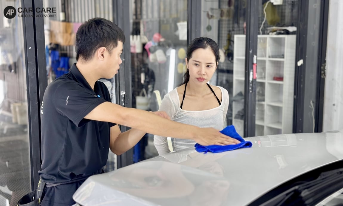 Hình ảnh khách hàng dán PPF ô tô Peugeot tại AP Car Care